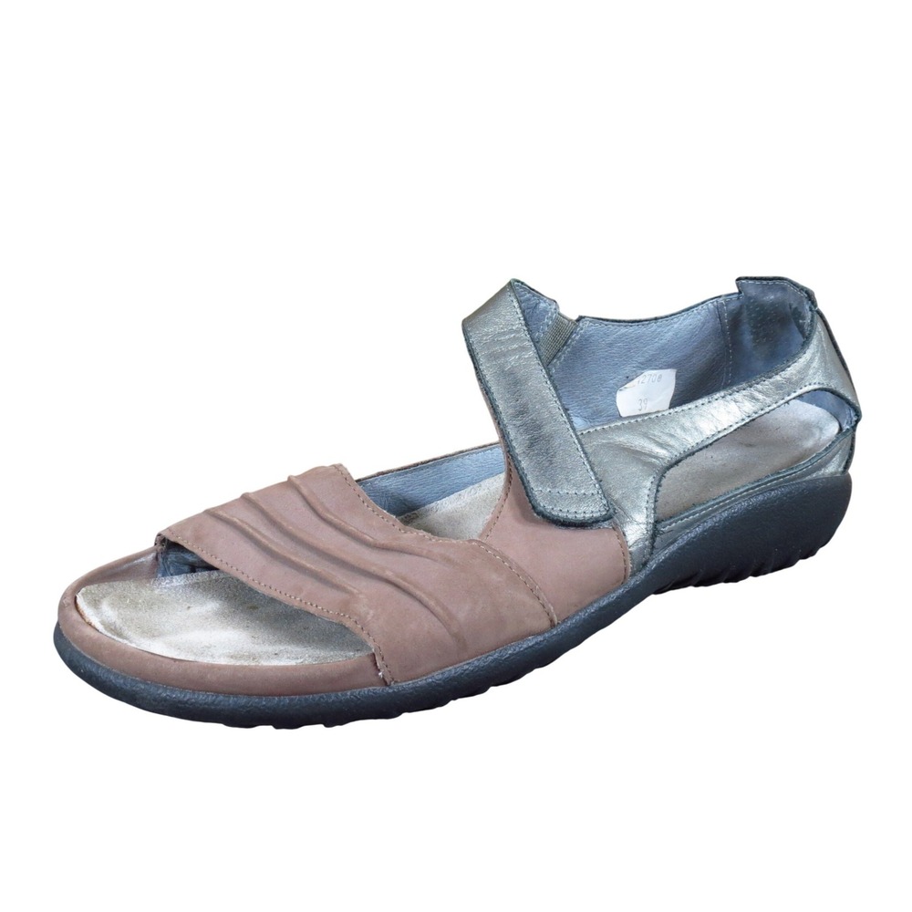 Naot Papaki Women Mary Jane Sandal 39 Walking Shoe Brown Metallic Leather